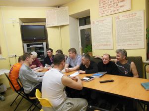 Residents taking part in the alcohol rehabilitation programme