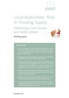 Local Authorities' Role in Housing Supply