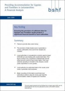 Providing Accommodation for Gypsies and Travellers in Leicestershire: A Financial Analysis - Key Findings